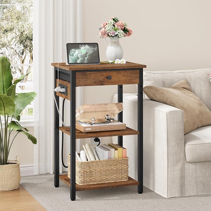 Gewudraw Printer Stand with Charging Station, 3-Tier Under Desk Printer Table - Image 6