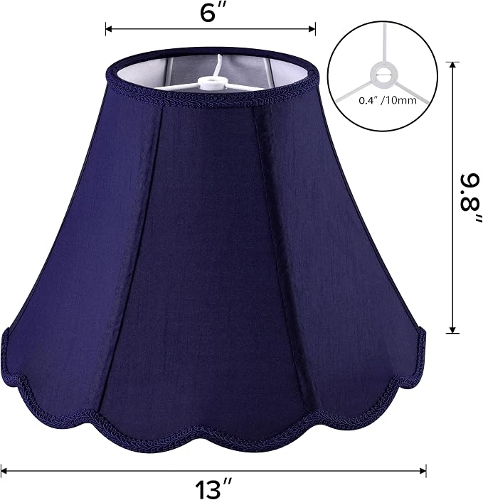 GOSO Set of 1 Leaf Scalloped Lamp Shade Blue, 6×13×9.8 Inch Spider Lamp Shade - Image 2