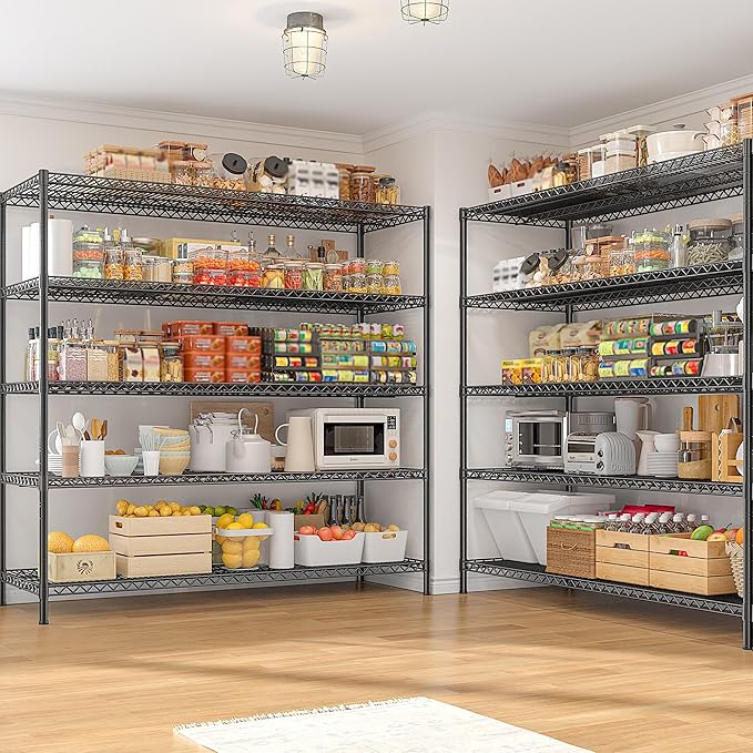 REIBII 55.5" W Storage Shelves 3200LBS Wire Shelving Unit 5 Tier Metal Shelving - Image 5