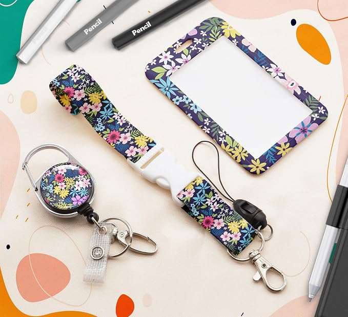 ID Badge Holder with Lanyard, Retractable ID Badge Card Holders Detachable Neck - Image 7