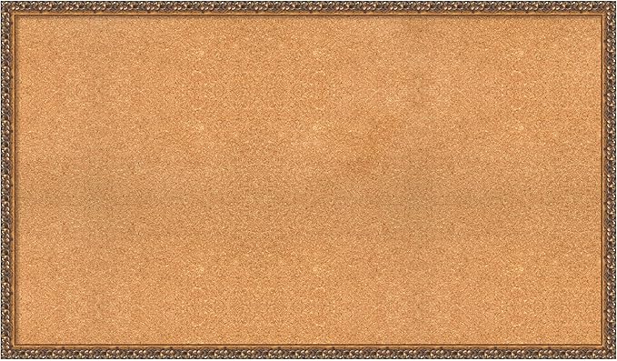 Amanti Art Natural Cork Board for Wall, 28x48 Vision Board with Bronze Frame, Oversize Corkboard Office Decor for Home Organization, Traditional Corkboard Pinboard to Display Items for Home-DeskLoop Office
