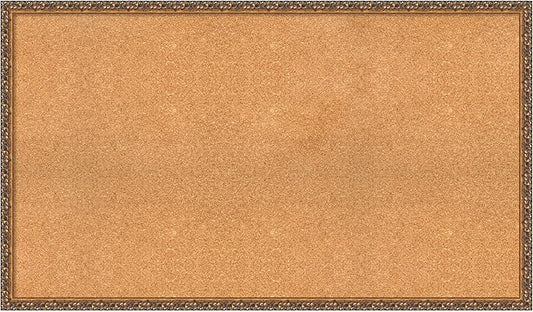 Amanti Art Natural Cork Board for Wall, 28x48 Vision Board with Bronze Frame, Oversize Corkboard Office Decor for Home Organization, Traditional Corkboard Pinboard to Display Items for Home-DeskLoop Office