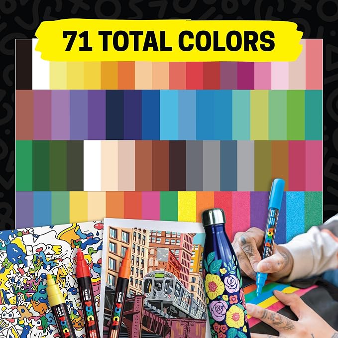 Uni Posca Paint Markers, 5M Medium Acrylic Markers - Image 7