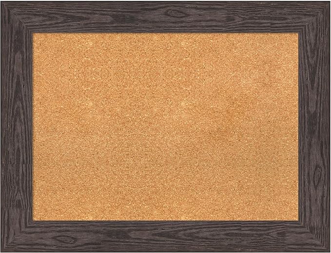 Amanti Art Natural Cork Board for Wall, 26x34 Vision Board with Black Wood Frame, Medium Corkboard Office Decor for Home Organization, Rustic Farmhouse Corkboard Pinboard to display items for home-DeskLoop Office