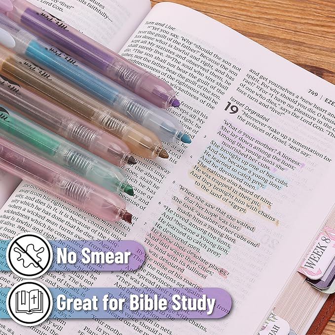 Mr. Pen- Retractable Highlighters, 6 Pack, Muted Pastel Colors | Chisel Tip - Image 4