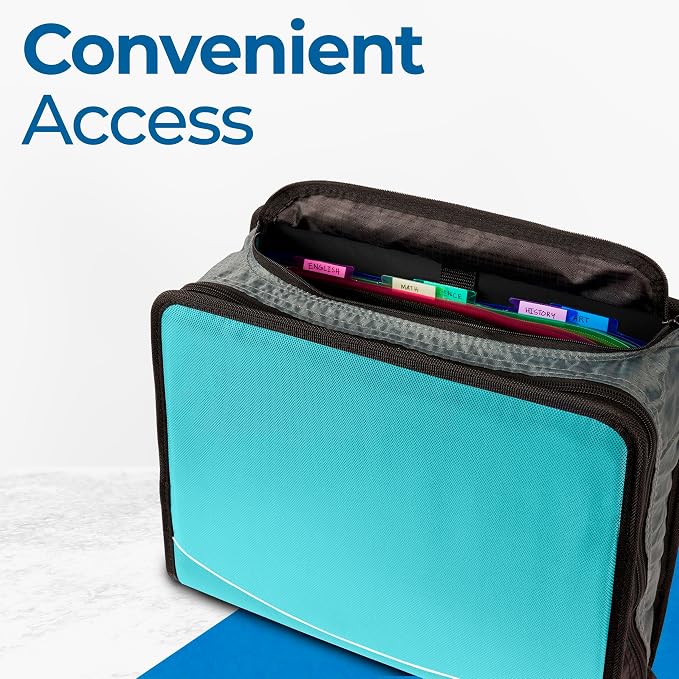 Case-it Mighty Zip Tab School Zipper Binder | 3-Inch O-Rings, 600-Sheet Capacity - Image 6