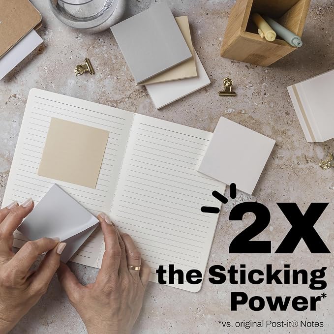 Post-it Super Sticky Notes, 3 x 3 in, Neutrality, 3 Pads, 45 Sheets/Pad | - Image 4