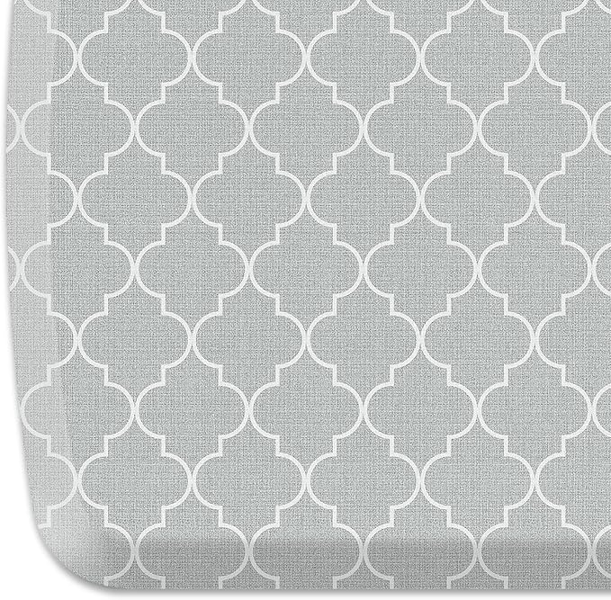 GelPro Elite Trellis Light Grey Kitchen Comfort Mat, 20" x 36-DeskLoop Office