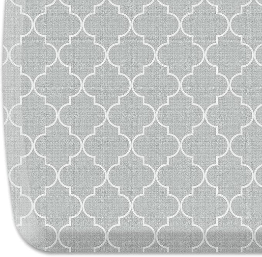 GelPro Elite Trellis Light Grey Kitchen Comfort Mat, 20" x 36-DeskLoop Office