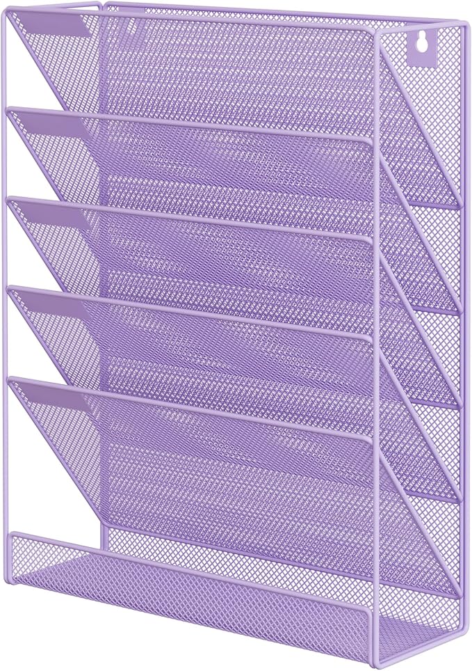 EasyPAG 5 Tier Wall File Holder, Mesh Hanging Folder Organizer - Image 2