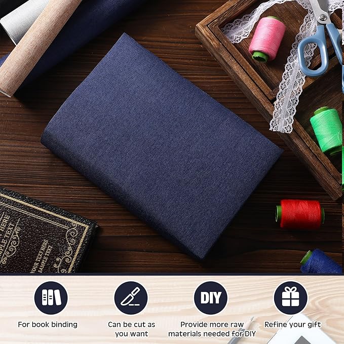 4 Pcs Book Cloth Bookcover Fabric Surface with Paper Backed Binding Cloth Fabric Book Cover for Scrapbooking Album DIY Craft Supplies Home, 4 Colors(Classic Color,40 x 16 Inches)-DeskLoop Office