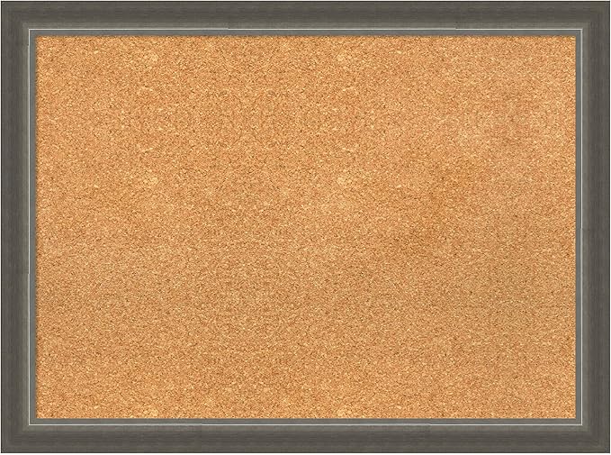 Amanti Art Natural Cork Board for Wall, 23x31 Vision Board with Silver Wood Frame, Medium Corkboard Office Decor for Home Organization, Casual Corkboard Pinboard to Display Items for Home-DeskLoop Office