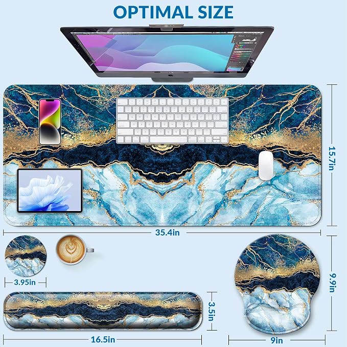 Desk Mat Set + Keyboard and Mouse Pad - Image 3