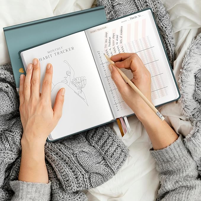 RYVE Daily Gratitude Journal for Women: 6-Month Guided Positivity & Wellness Journal with Prompts - Affirmation, Mindfulness, Self Help & Reflection, Gratitude Journal Notebook, Manifestation Journal-DeskLoop Office