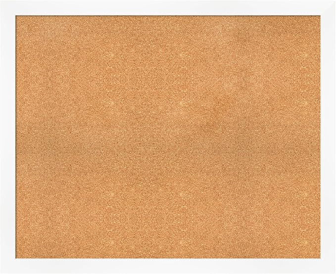 Amanti Art Natural Cork Board for Wall, 35x43 Vision Board with White Frame, X-Large Corkboard Office Decor for Home Organization, Modern Corkboard Pinboard to Display Items for Home Organization in-DeskLoop Office