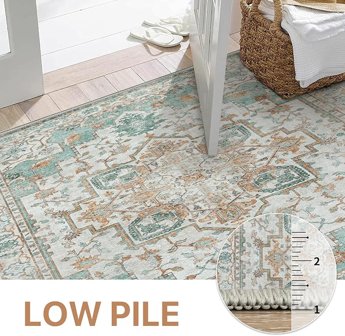 GENIMO 8x10 Area Rugs for Living Room, Machine Washable Non Slip Vintage Rugs - Image 4