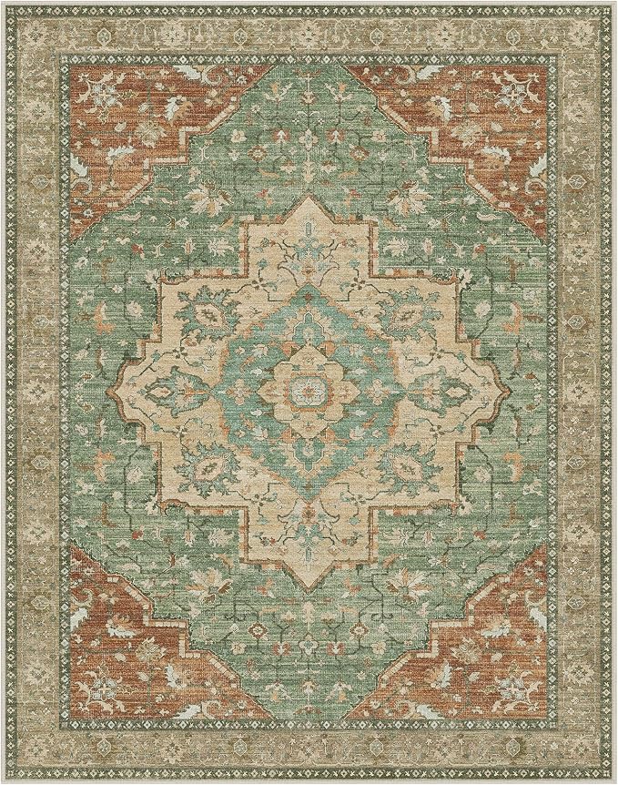 GENIMO 8x10 Area Rugs for Living Room, Machine Washable Non Slip Vintage Rugs - Image 8