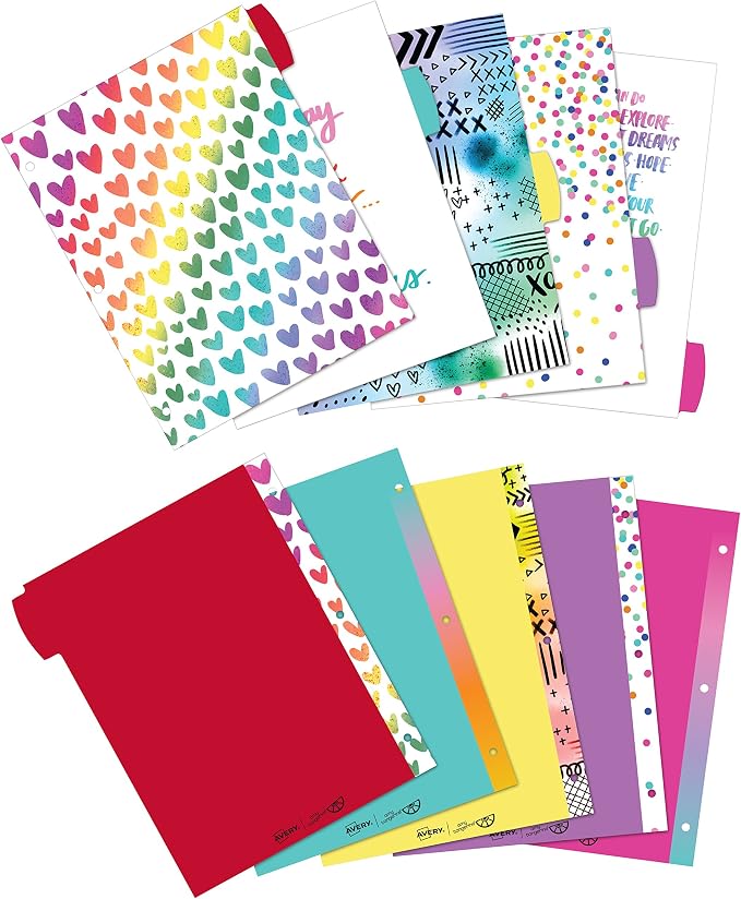 Avery + Amy Tangerine Designer Collection Big Tab Dividers, Rainbow Vibes - Image 2
