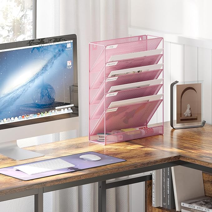 EasyPAG 5 Tier Wall File Holder, Mesh Hanging Folder Organizer - Image 4