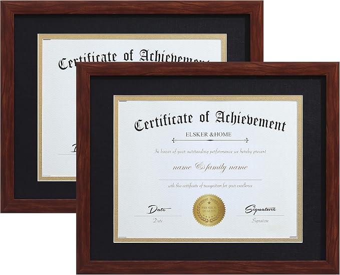 ELSKER&HOME 8.5x11 Diploma Frame Coffee Color by ELSKERHOME