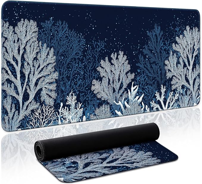 Aesthetic Desk Mat, Cute Ocean Reef Desk Pad Protector by Zotia