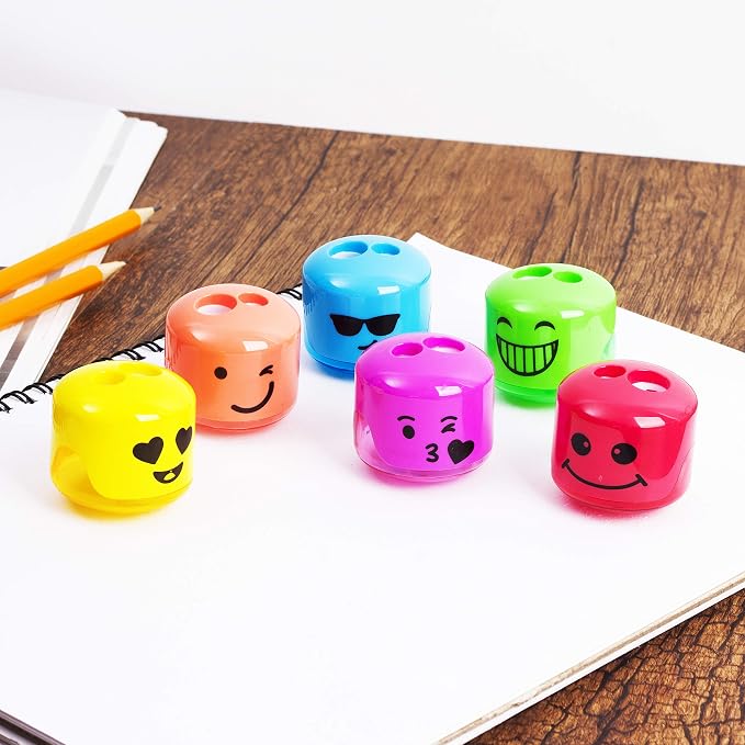 Mr. Pen- Pencil Sharpeners Manual, 48 Pack, Dual Hole, Smiley | Bulk Handheld - Image 6