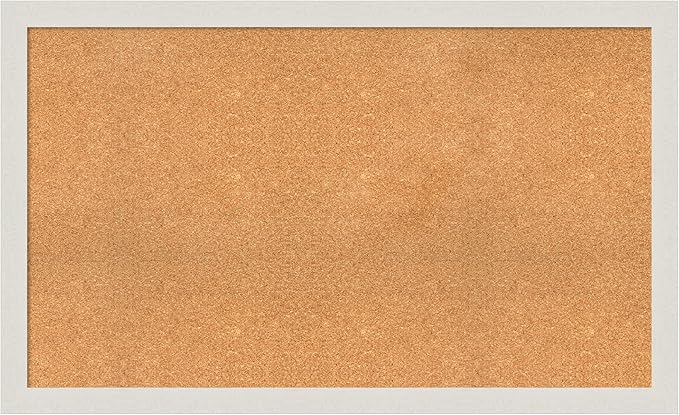 Amanti Art Natural Cork Board for Wall, 31x51 Vision Board with White Frame, Oversize Corkboard Office Decor for Home Organization, Country Rustic Corkboard Pinboard to Display Items for Home-DeskLoop Office