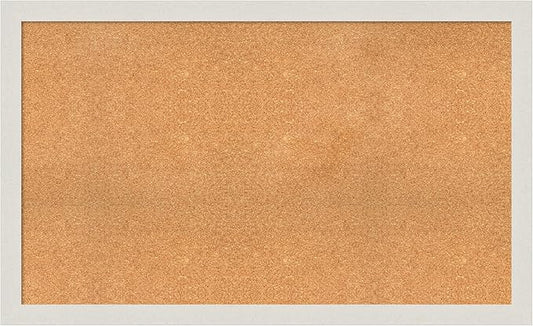 Amanti Art Natural Cork Board for Wall, 31x51 Vision Board with White Frame, Oversize Corkboard Office Decor for Home Organization, Country Rustic Corkboard Pinboard to Display Items for Home-DeskLoop Office