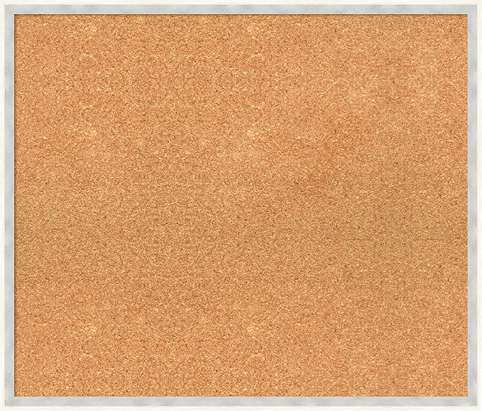 Amanti Art Natural Cork Board for Wall, 23x27 Vision Board with White Frame, Medium Corkboard Office Decor for Home Organization, Modern Corkboard Pinboard to Display Items for Home Organization in-DeskLoop Office