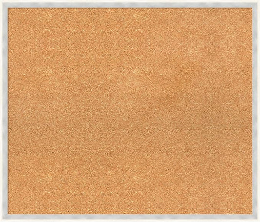 Amanti Art Natural Cork Board for Wall, 23x27 Vision Board with White Frame, Medium Corkboard Office Decor for Home Organization, Modern Corkboard Pinboard to Display Items for Home Organization in-DeskLoop Office
