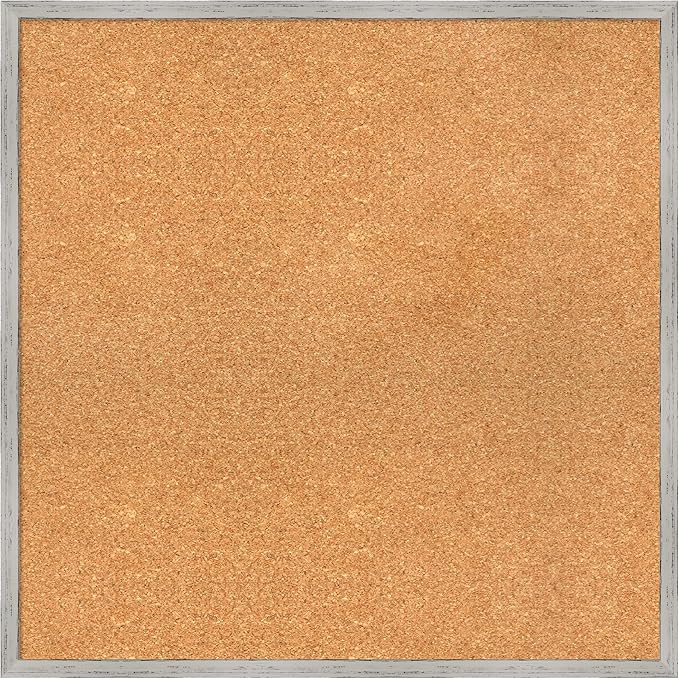 Amanti Art Natural Cork Board for Wall, 27x27 Vision Board with White Frame, Large Corkboard Office Decor for Home Organization, Cottage Corkboard Pinboard to Display Items for Home Organization in-DeskLoop Office