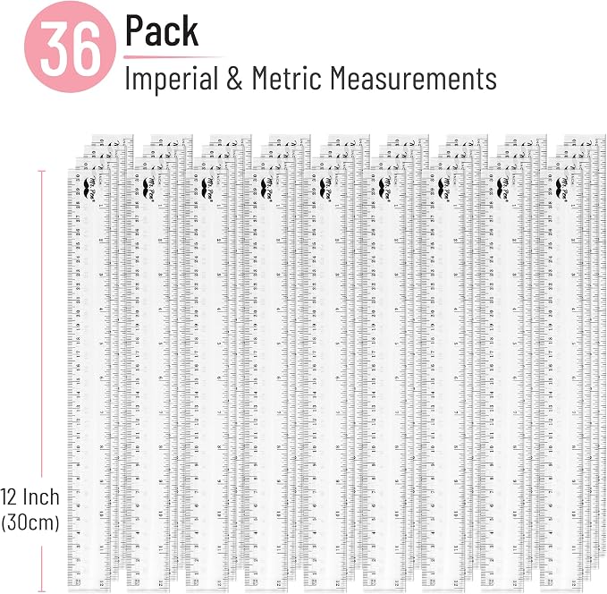 Mr. Pen- Bulk Plastic Rulers, 12 Inch, 36 Pack, Easy-to-Read Markings | - Image 2