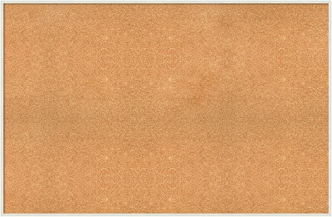 Amanti Art Natural Cork Board for Wall, 31x47 Vision Board with White Frame, Oversize Corkboard Office Decor for Home Organization, Modern Corkboard Pinboard to Display Items for Home Organization in-DeskLoop Office