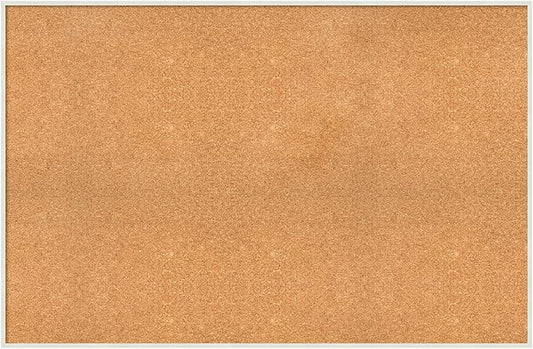 Amanti Art Natural Cork Board for Wall, 31x47 Vision Board with White Frame, Oversize Corkboard Office Decor for Home Organization, Modern Corkboard Pinboard to Display Items for Home Organization in-DeskLoop Office
