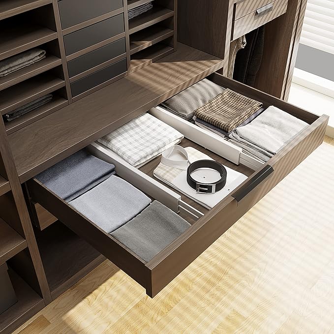 BAMEOS Drawer Dividers Bamboo Separators Organization Expandable Organizers for Kitchen Bedroom Bathroom Dresser Office 4-pack-DeskLoop Office