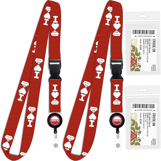 Cruise On Cruise Lanyard for Ship Cards – 2-Pack Retractable Badge & Waterproof by CruiseOn