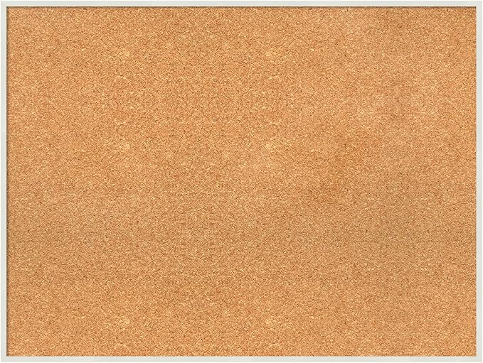Amanti Art Natural Cork Board for Wall, 25x33 Vision Board with White Frame, Large Corkboard Office Decor for Home Organization, Modern Corkboard Pinboard to Display Items for Home Organization in-DeskLoop Office