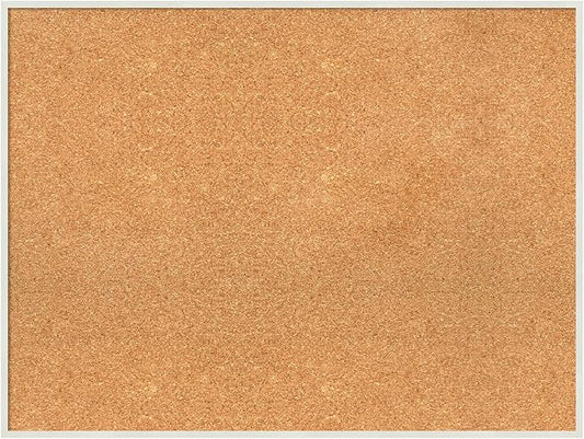 Amanti Art Natural Cork Board for Wall, 25x33 Vision Board with White Frame, Large Corkboard Office Decor for Home Organization, Modern Corkboard Pinboard to Display Items for Home Organization in-DeskLoop Office