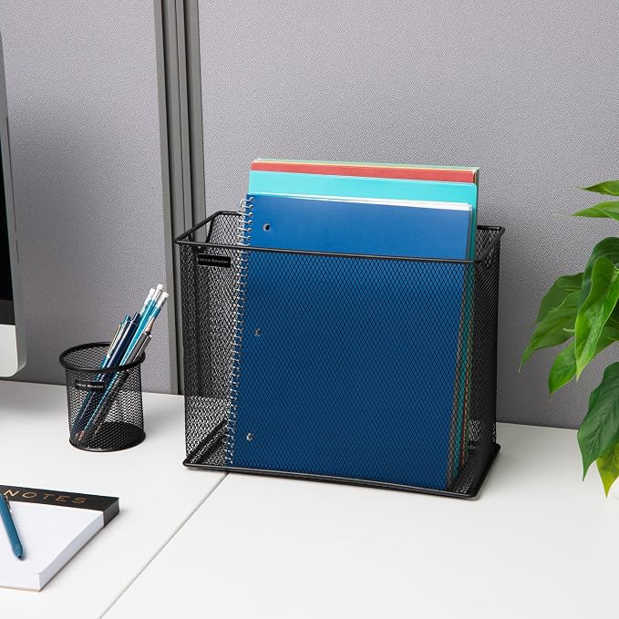 Mind Reader Vertical File Storage, Desktop Organizer, Hanging Files, Metal Mesh - Image 7