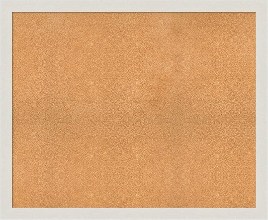 Amanti Art Natural Cork Board for Wall, 37x45 Vision Board with White Frame, Oversize Corkboard Office Decor for Home Organization, Country Rustic Corkboard Pinboard to Display Items for Home-DeskLoop Office