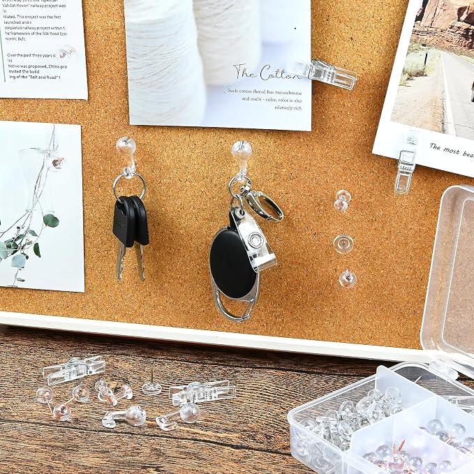 260 Pcs Push Pins Set 5 Styles Clear Thumb Tacks Map Pins Assorted Push Pins - Image 5