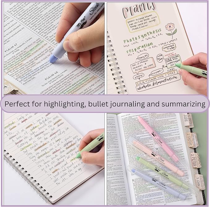 Mr. Pen- No Bleed Gel Highlighters, Morandi Colors, 8 Pack | Bible Highlighters - Image 8
