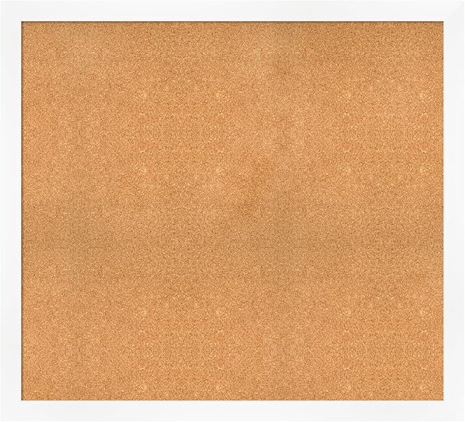 Amanti Art Natural Cork Board for Wall, 39x43 Vision Board with White Frame, Oversize Corkboard Office Decor for Home Organization, Modern Corkboard Pinboard to Display Items for Home Organization in-DeskLoop Office