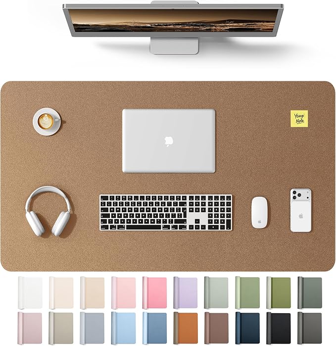 YSAGi Leather Desk Protector, Office Mat, Large Mouse Mat, Non-Slip PU Leather by YSAGi