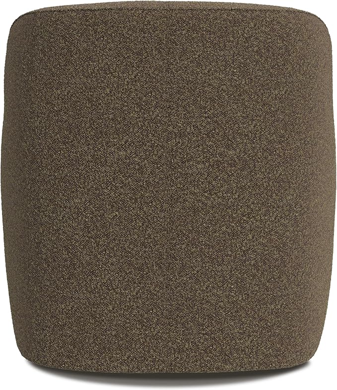 Upholstered 360° Barrel Back Swivel Chair | Accent Chairs for Living Room & Bedroom | Decorative Home Furniture, Brown Boucle-DeskLoop Office