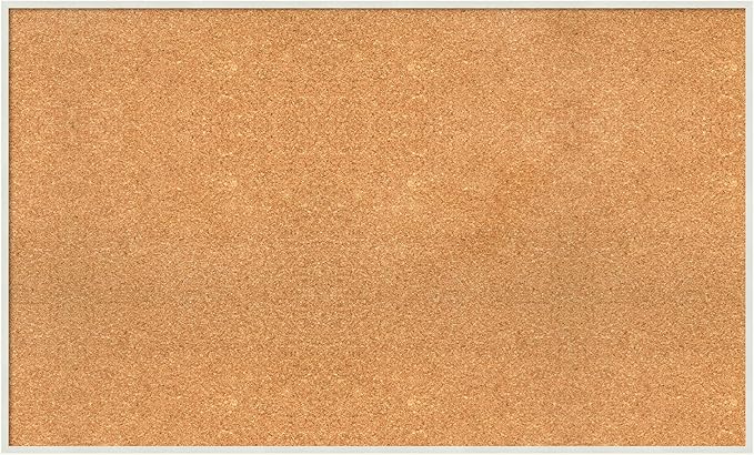 Amanti Art Natural Cork Board for Wall, 25x41 Vision Board with White Frame, Large Corkboard Office Decor for Home Organization, Modern Corkboard Pinboard to Display Items for Home Organization in-DeskLoop Office