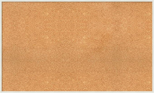 Amanti Art Natural Cork Board for Wall, 25x41 Vision Board with White Frame, Large Corkboard Office Decor for Home Organization, Modern Corkboard Pinboard to Display Items for Home Organization in-DeskLoop Office