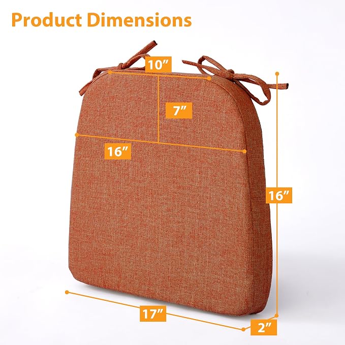 Ruqmuis Chair Cushions for Dining Chairs, D-Shaped Chair Pads - Image 2