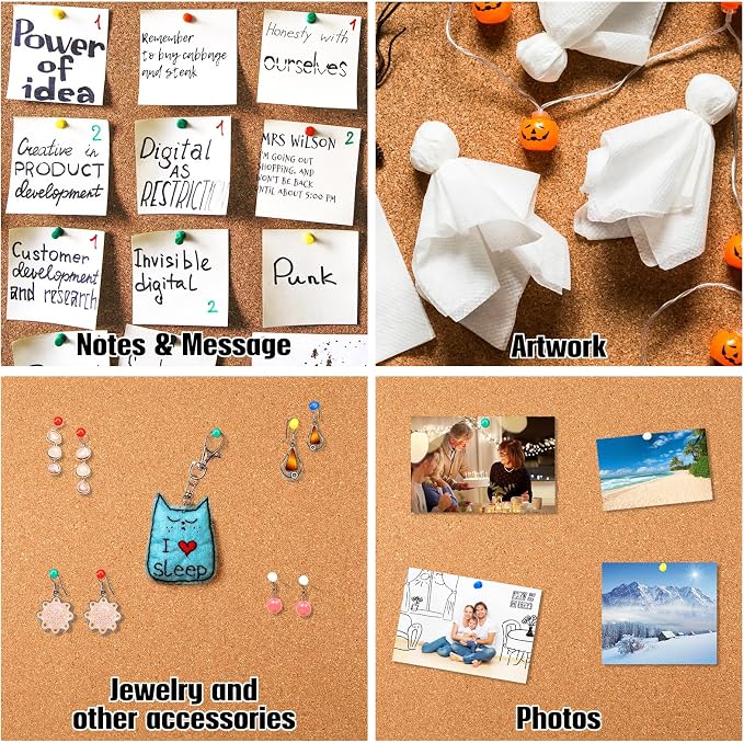 Crtiin 12 Pcs Cork Board Tiles Bulletin Boards 12"x12" 1/4" Thick Square - Image 5