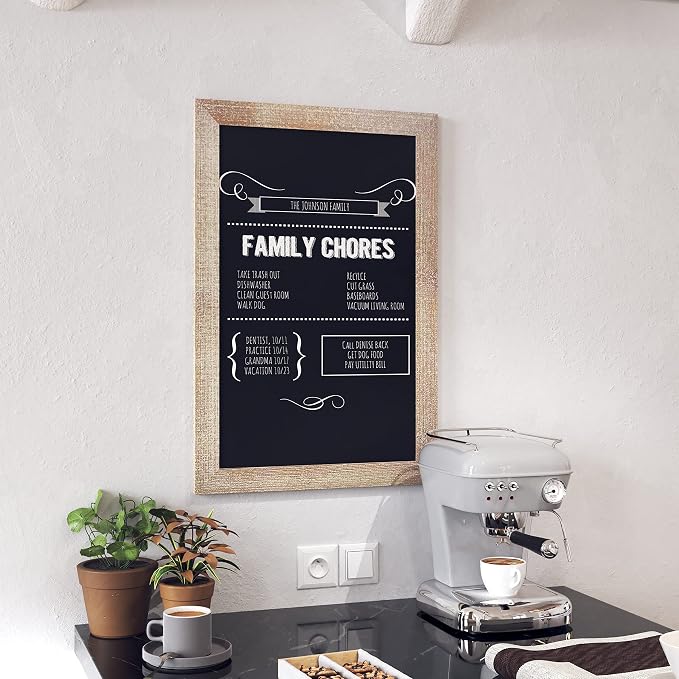 HBCY Creations 20" X 30" Weathered Lightwash Solid Wood Frame Wall Chalkboard - Image 7